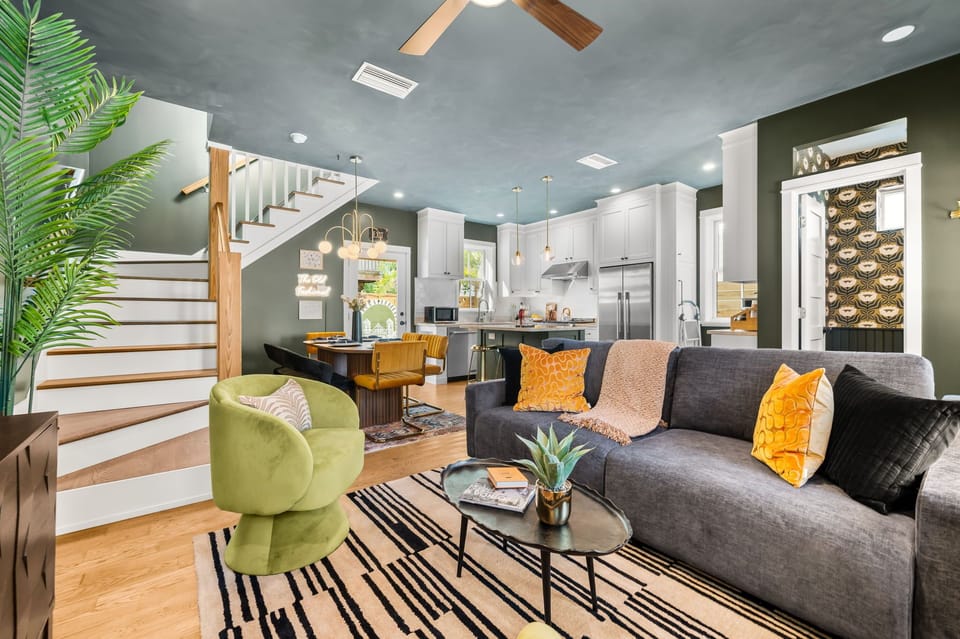 Vibrant colors and chic decor invite relaxation and fun gatherings!