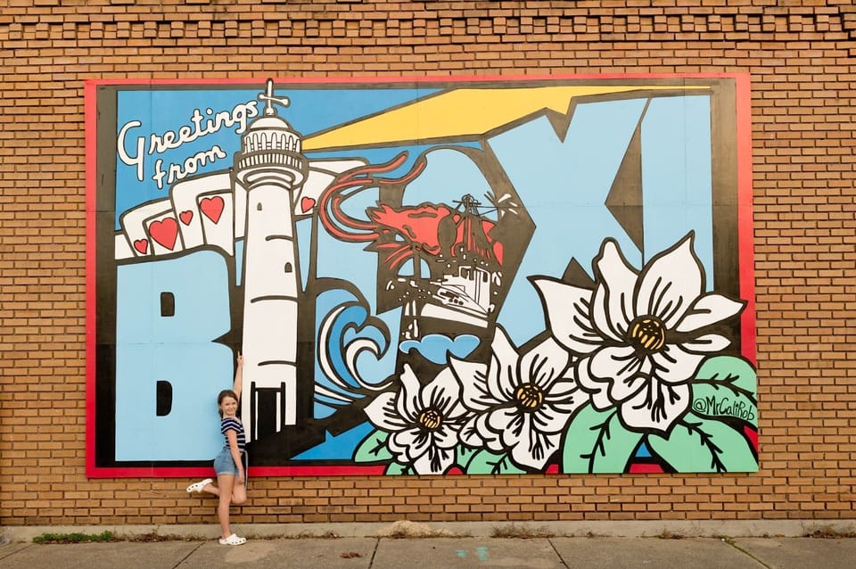 Local Vibe: Snap fun photos at this vibrant mural capturing Biloxi's lively spirit!