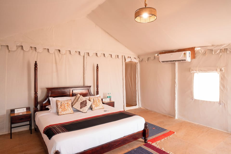 Luxury Tented Suite with Air conditioning and Heater | Desk, laptop workspace, blackout drapes, wheelchair access
