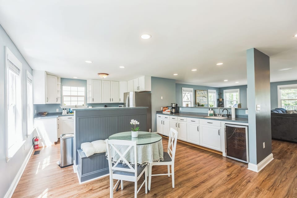 Breakfast table in the large kitchen