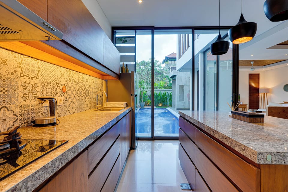 Villa, Pool View | Private kitchen | Electric kettle, toaster