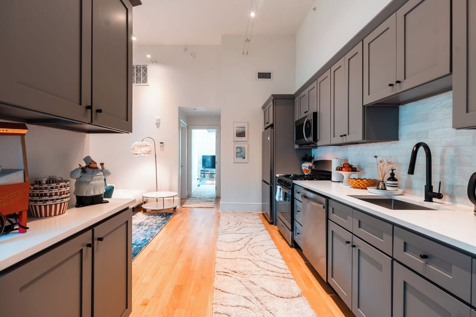 Fully equipped kitchen with modern appliances for effortless cooking