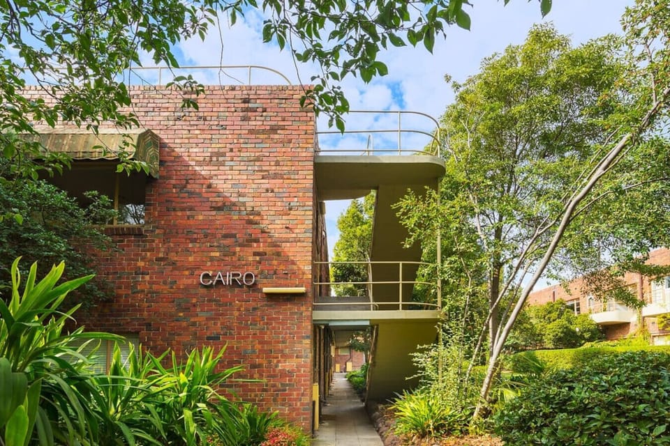 The apartment is located in the architecturally renowned heritage listed Cairo building