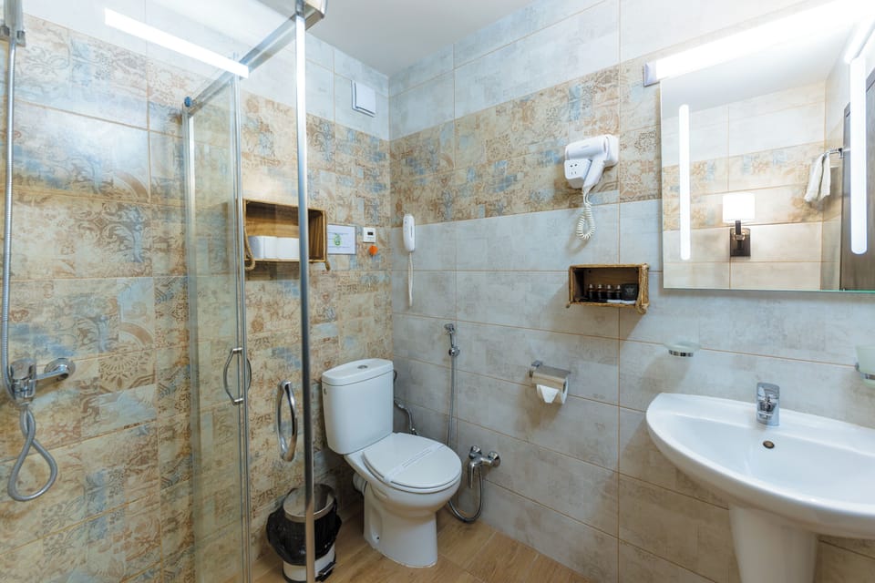 Deluxe Double or Twin Room, Balcony, Mountain View | Bathroom | Shower, hair dryer, bathrobes, slippers
