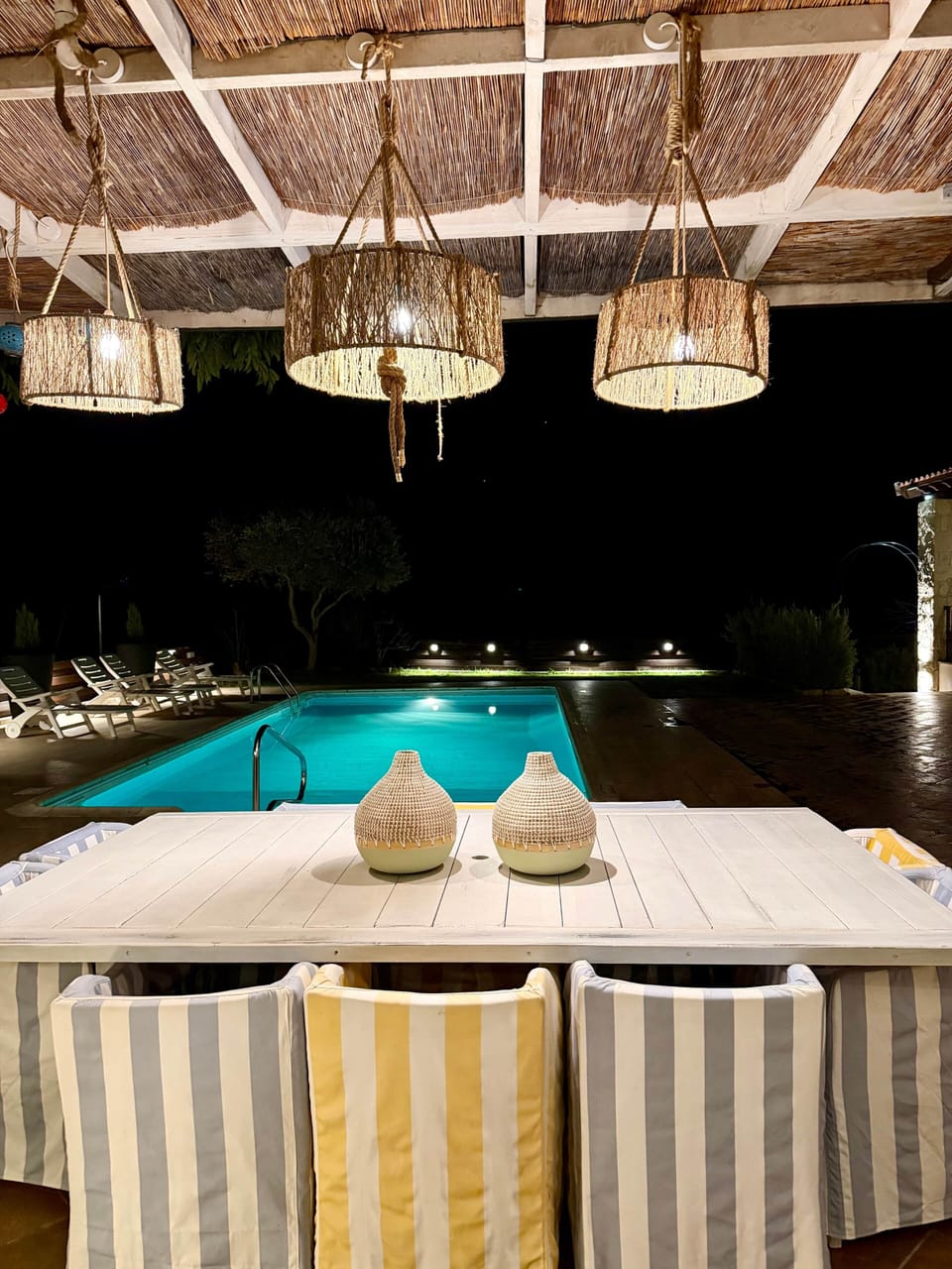 Dining by the pool