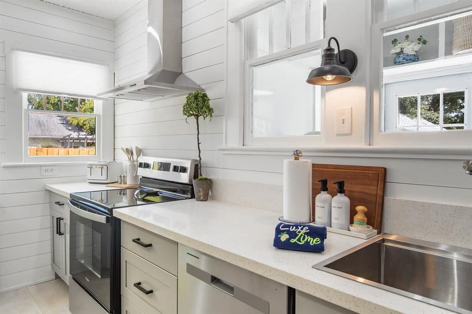 Spacious kitchen perfect for cooking and gathering around the island.