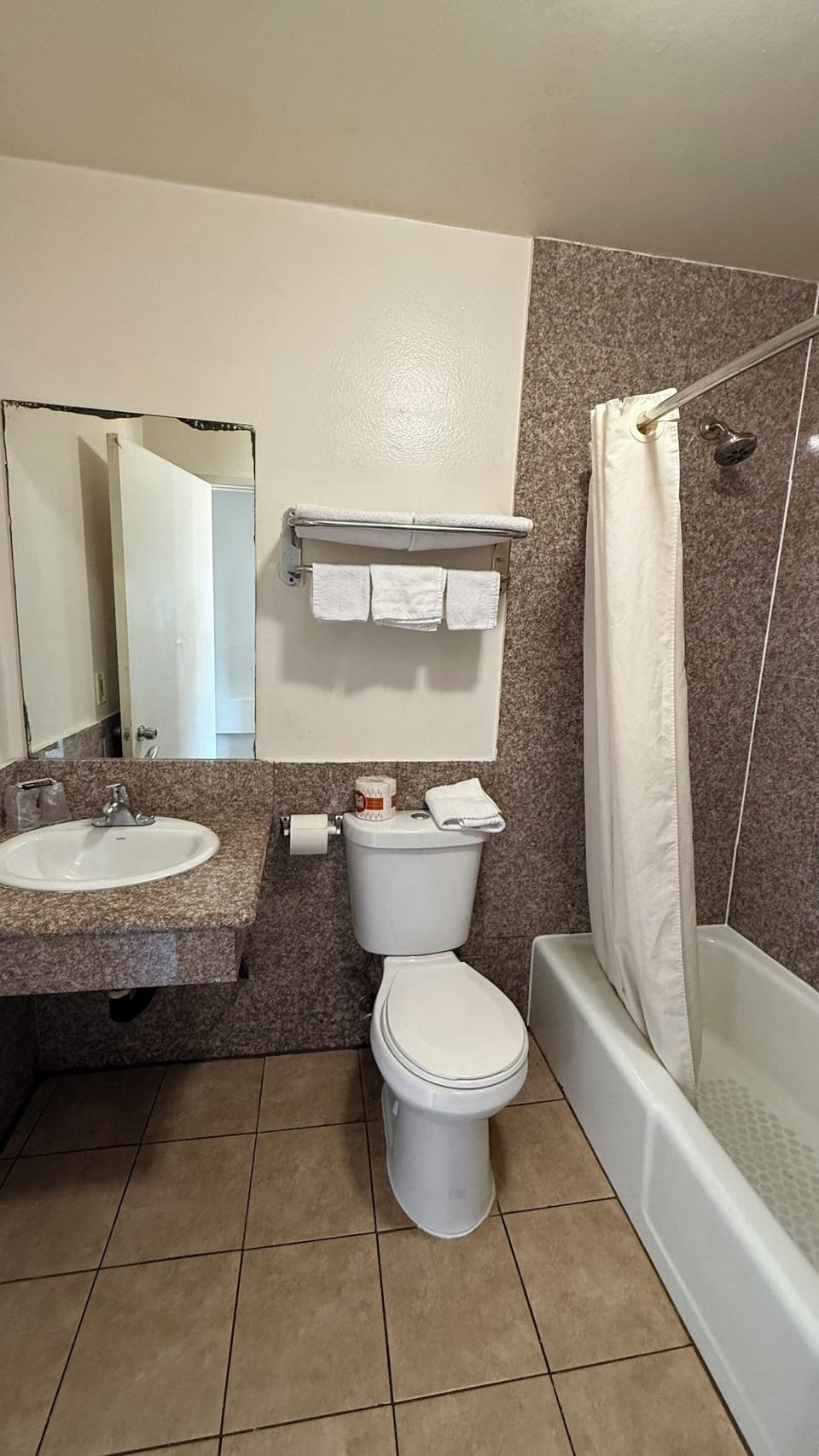 Standard Room, 2 Double Beds, Non Smoking, Private Bathroom | Bathroom | Combined shower/tub, towels, soap, toilet paper