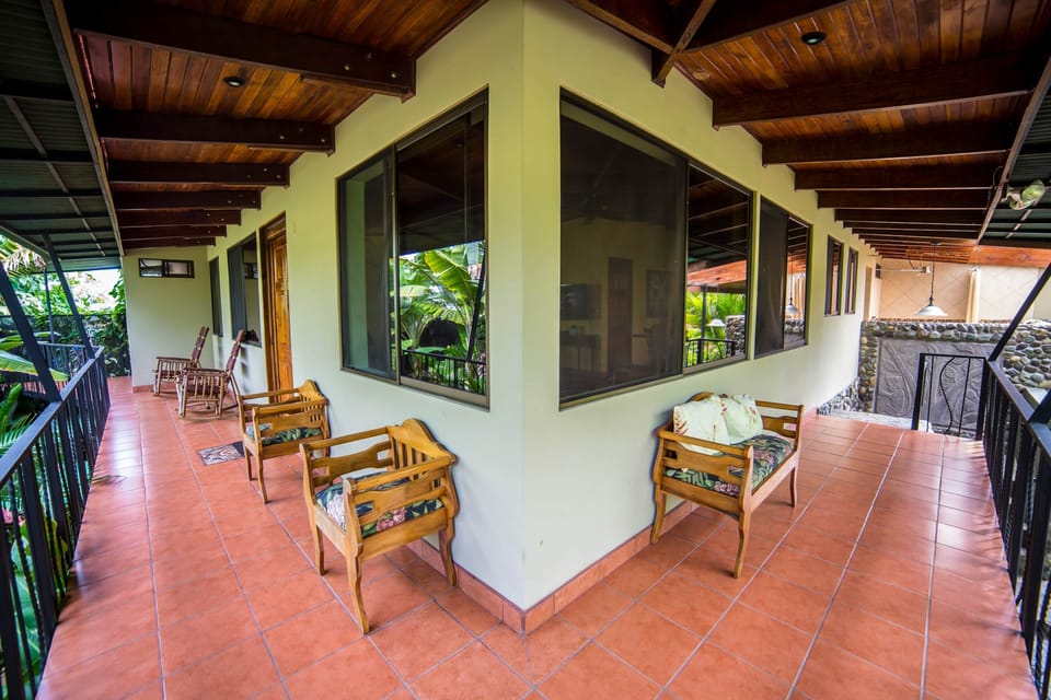 Balcony overlooking the gardens