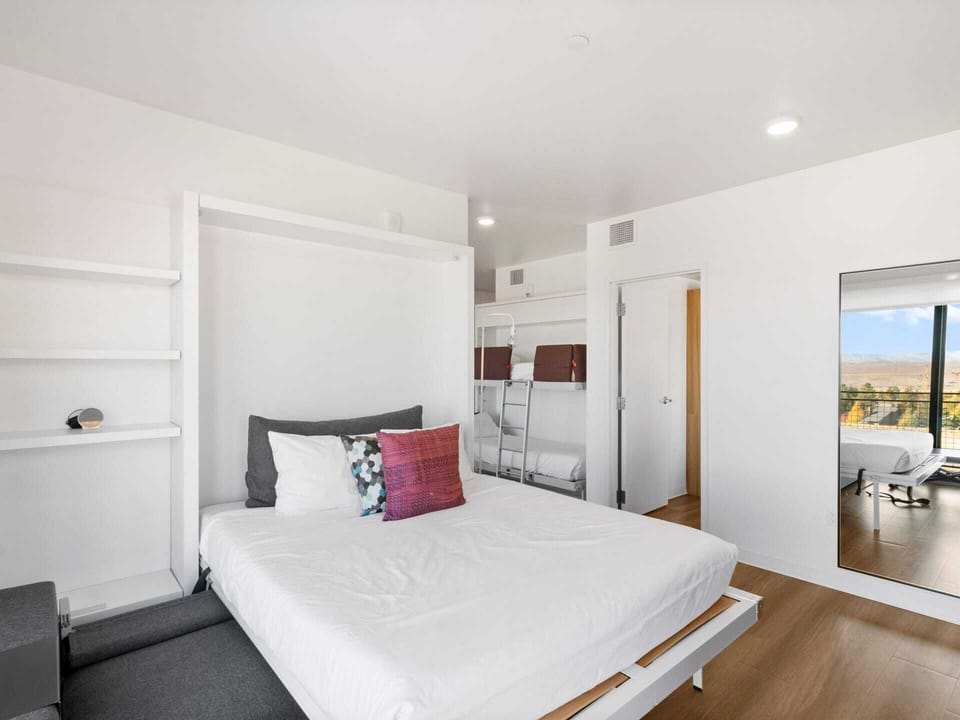 Queen Murphy bed in the living room
