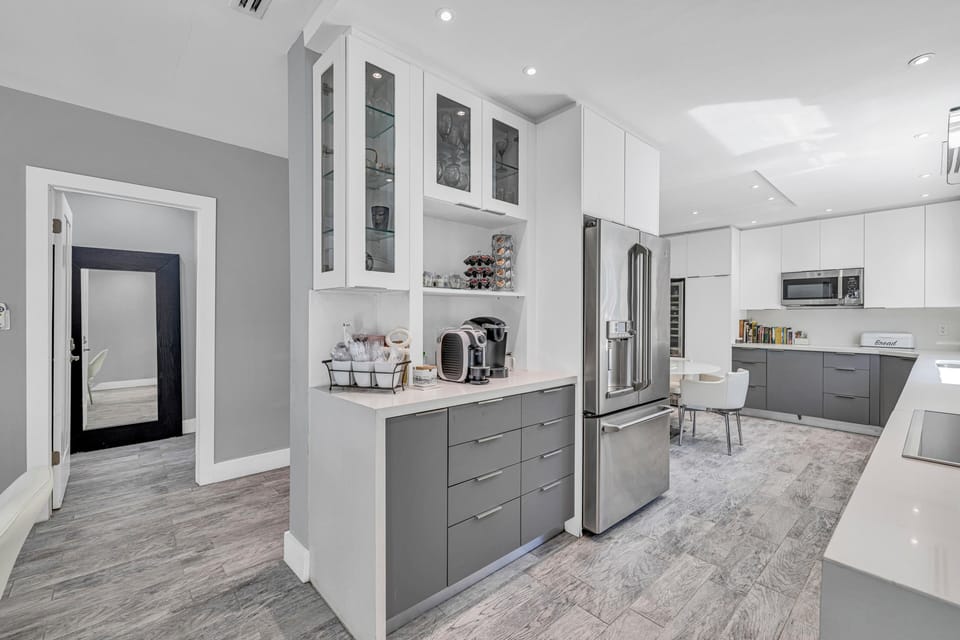 Kitchen | Fully stocked with all the cooking essentials + modern appliances, and coffee station.
