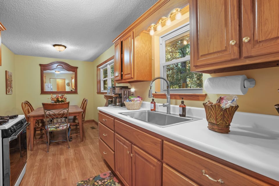 “Fully stocked kitchen for easy meals after hiking and exploring.”