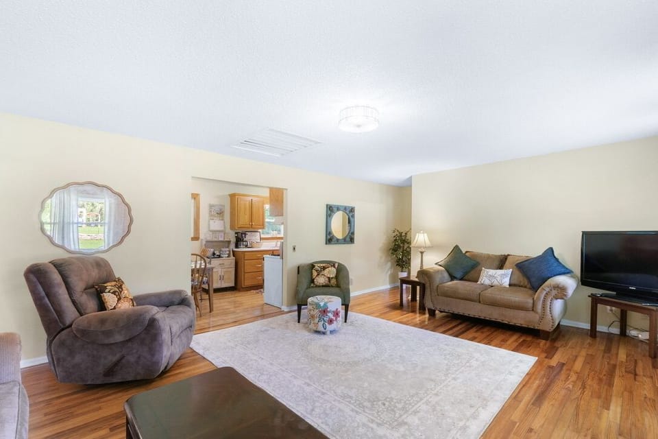 Open, bright living space—easy place to relax together.