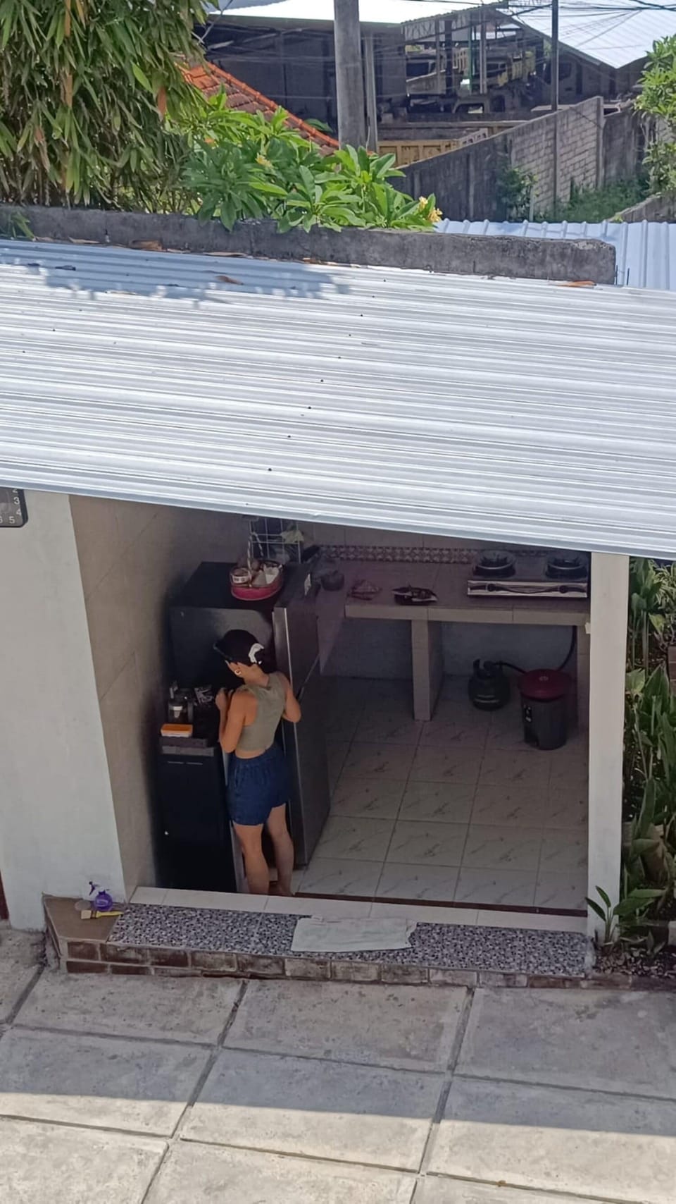 Superior Double Room, Balcony, Pool View | Shared kitchen | Shared fridge, griddle, cookware/dishes/utensils, freezer