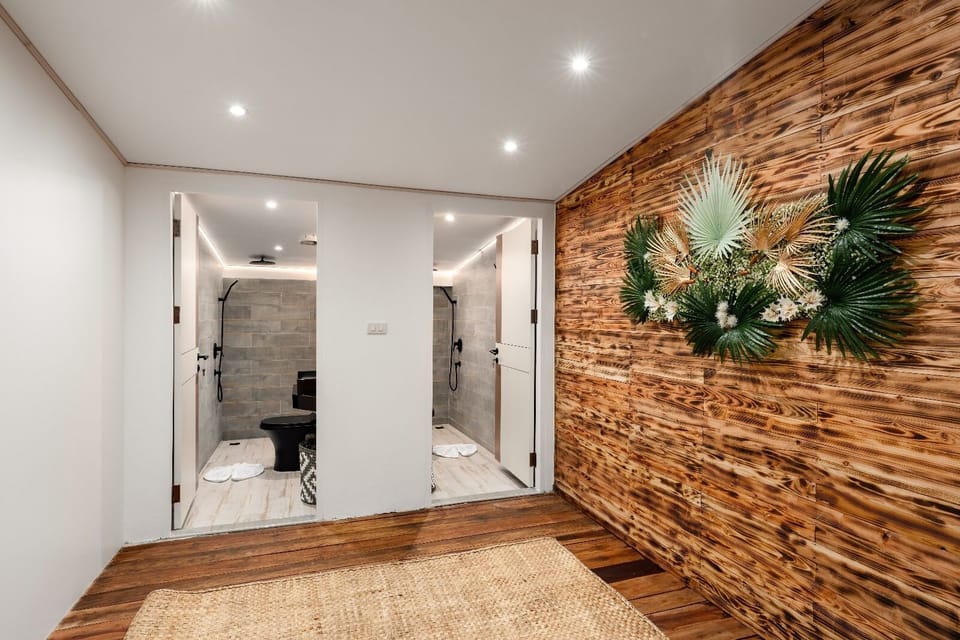 Villa, Beach View | Bathroom | Shower, hair dryer, towels