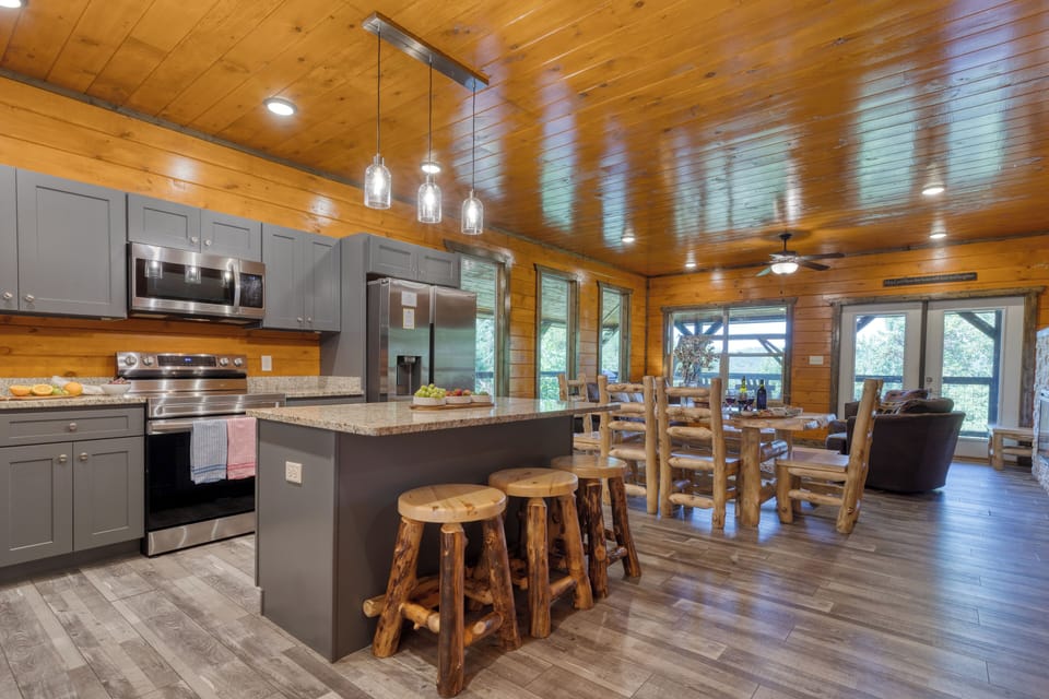 Rustic meets modern in this stunning kitchen.