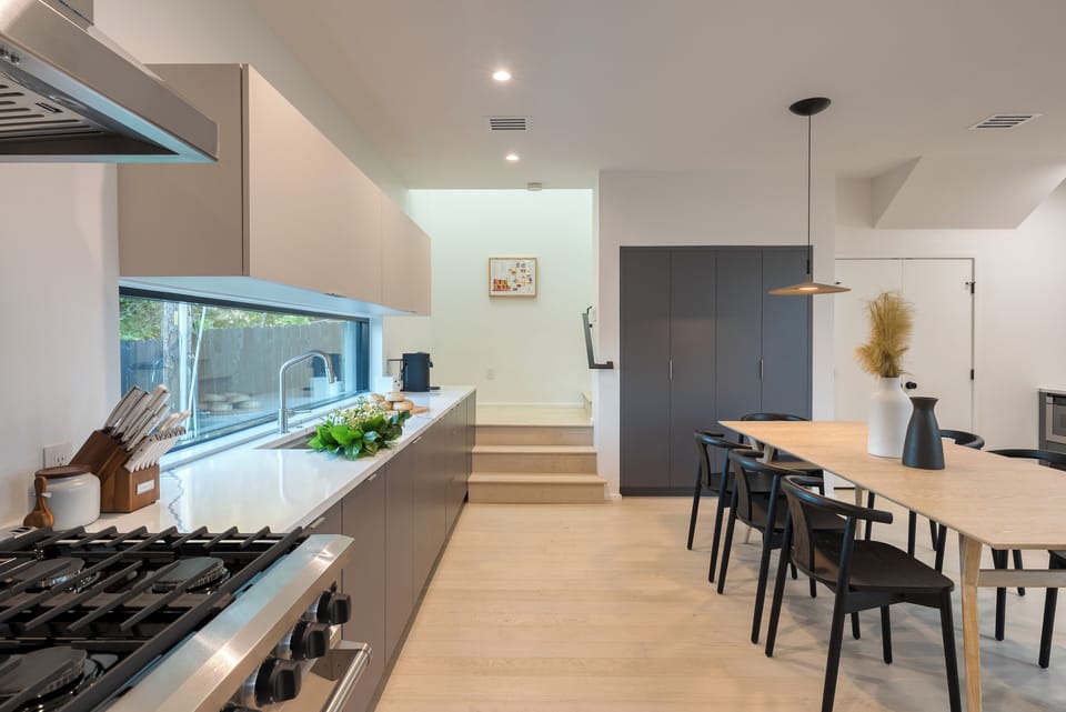 Sleek countertops. (Primary home)