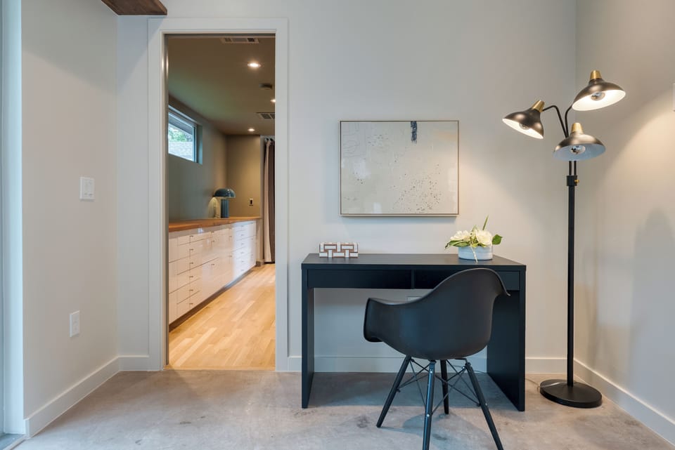 Office nook connected to the primary bedroom.