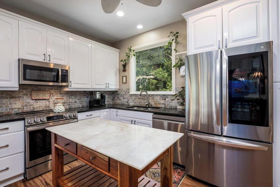 Kitchen with Butcher Block Island
