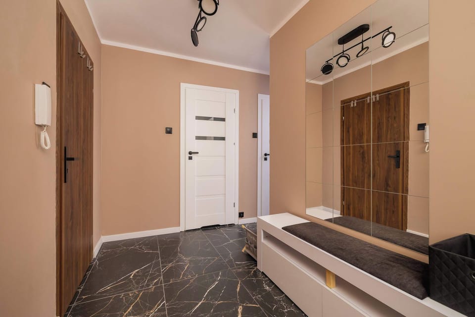 The two-bedroom apartment is spacious and elegant.