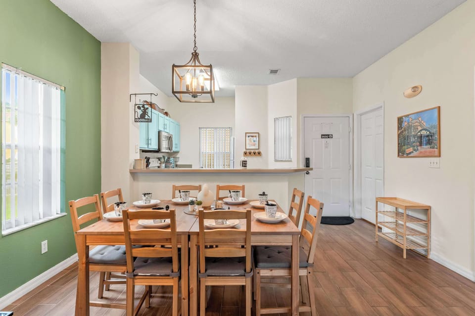 Dining table with seating for 8
