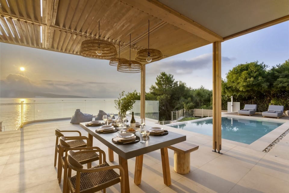 The shady al fresco dining area.