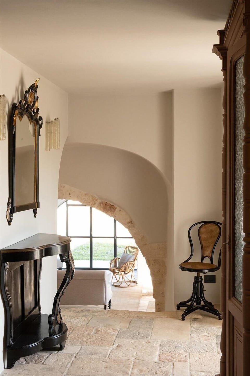 The welcoming entrance hall in the main house.