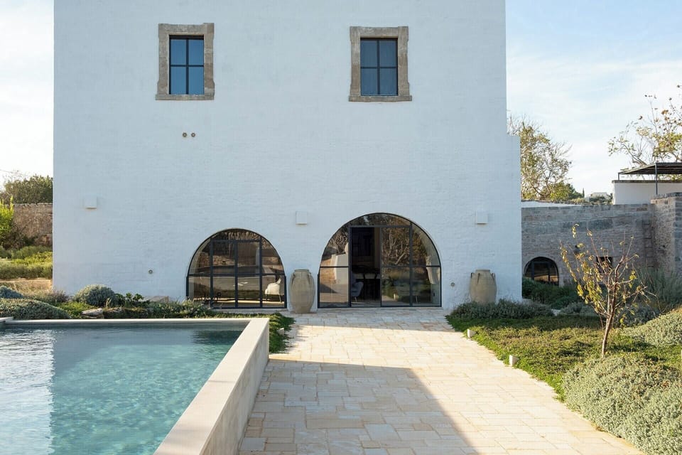 The main house seen from the pool area.