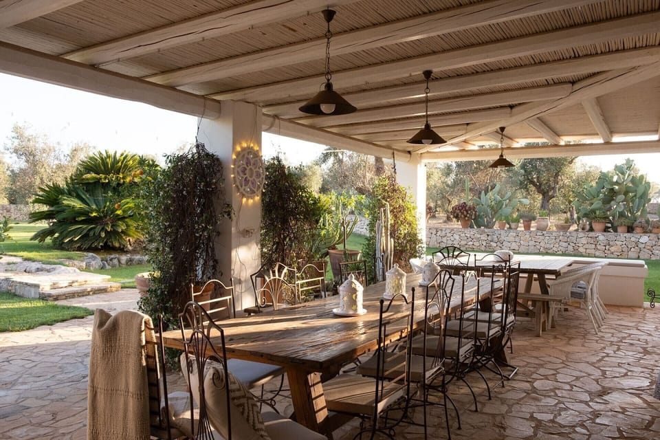 The main al fresco dining area is a convivial spot for long, lazy meals.
