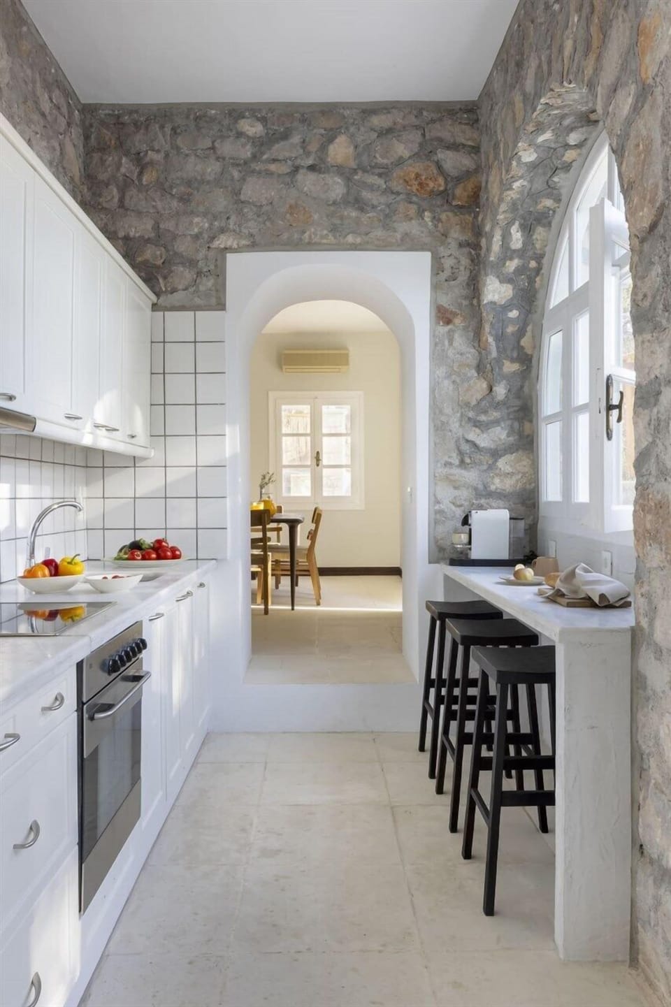 The kitchen in the main house.