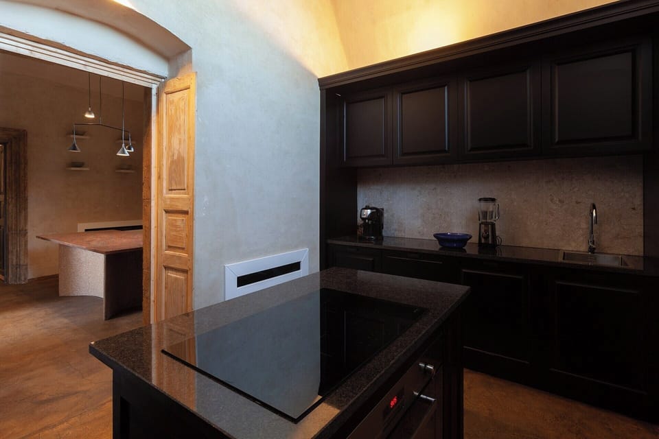The kitchen in the palazzo. 