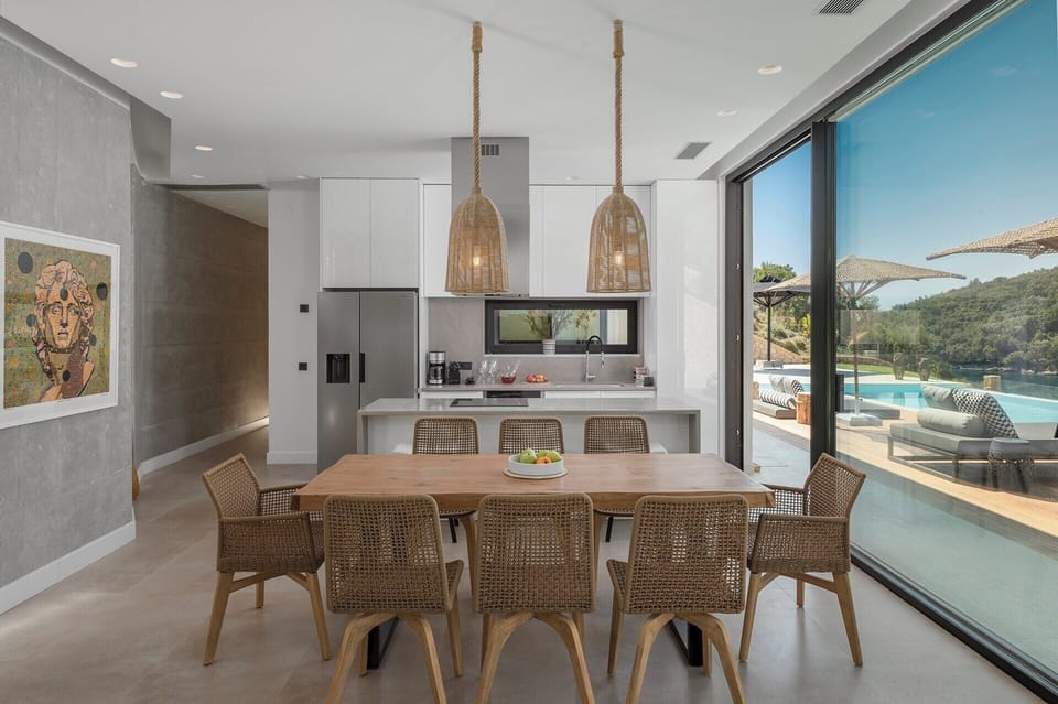 The dining area with its wonderful views.