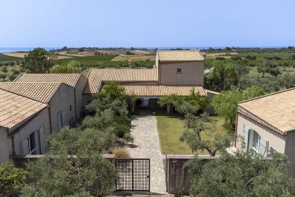 A view of the villa from above.