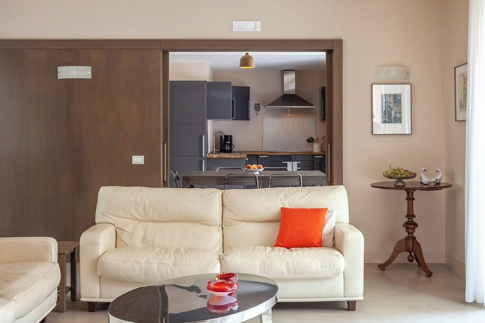 Looking from the living area towards the kitchen.