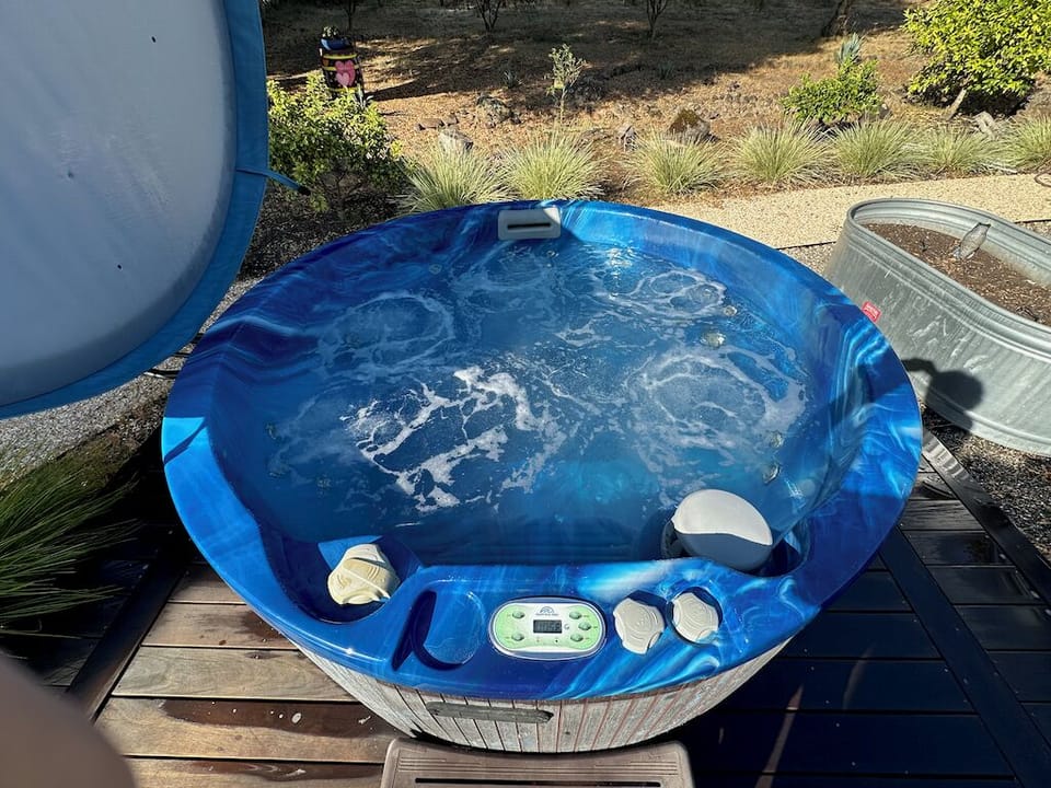Spa is always heated and ready for use