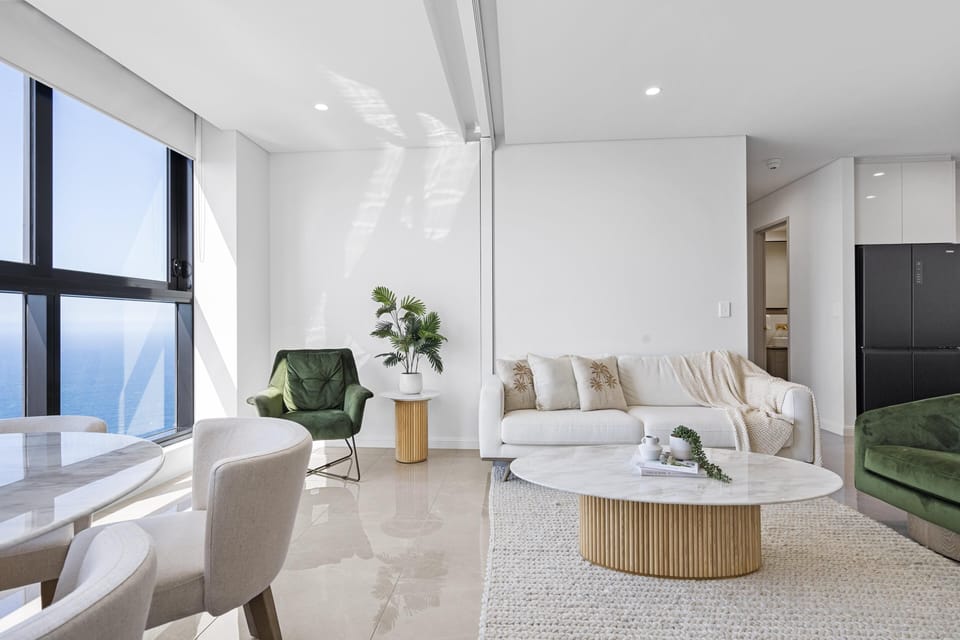 Spacious living area for the guests to relax