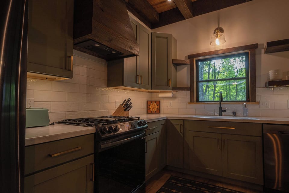 Bright, functional kitchen designed for easy meals and coffee mornings.