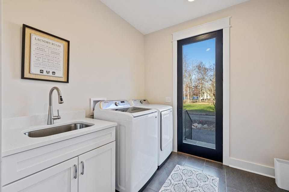 You can even enjoy lake views while doing laundry with brand new washer and dryer available for your use