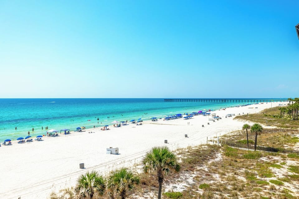 Stunning white sand view from our balcony