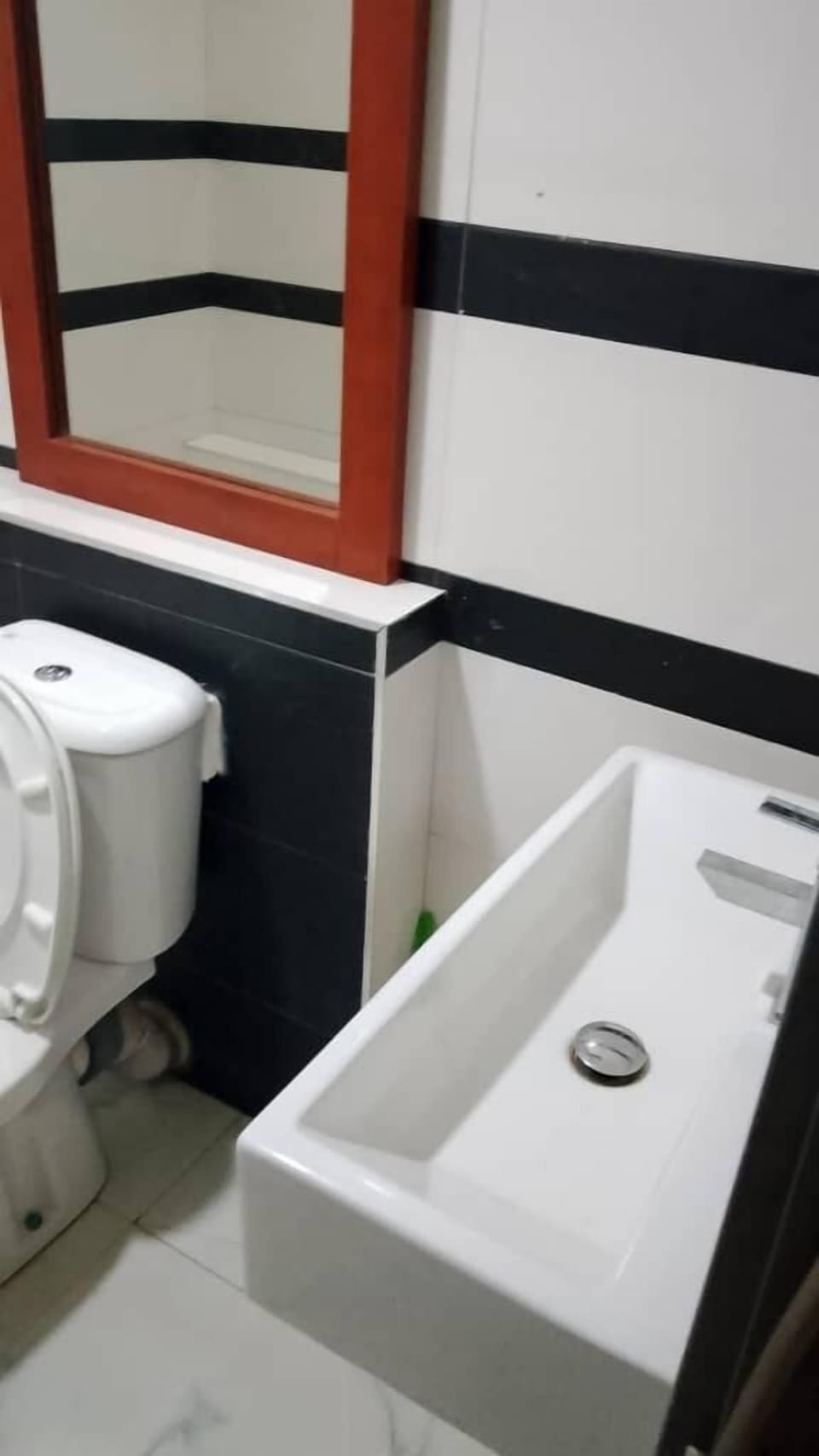 Combined shower/tub, towels, soap, toilet paper