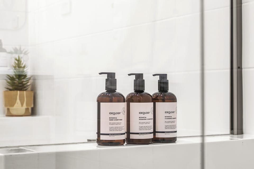 Soap, shampoo and conditioner 