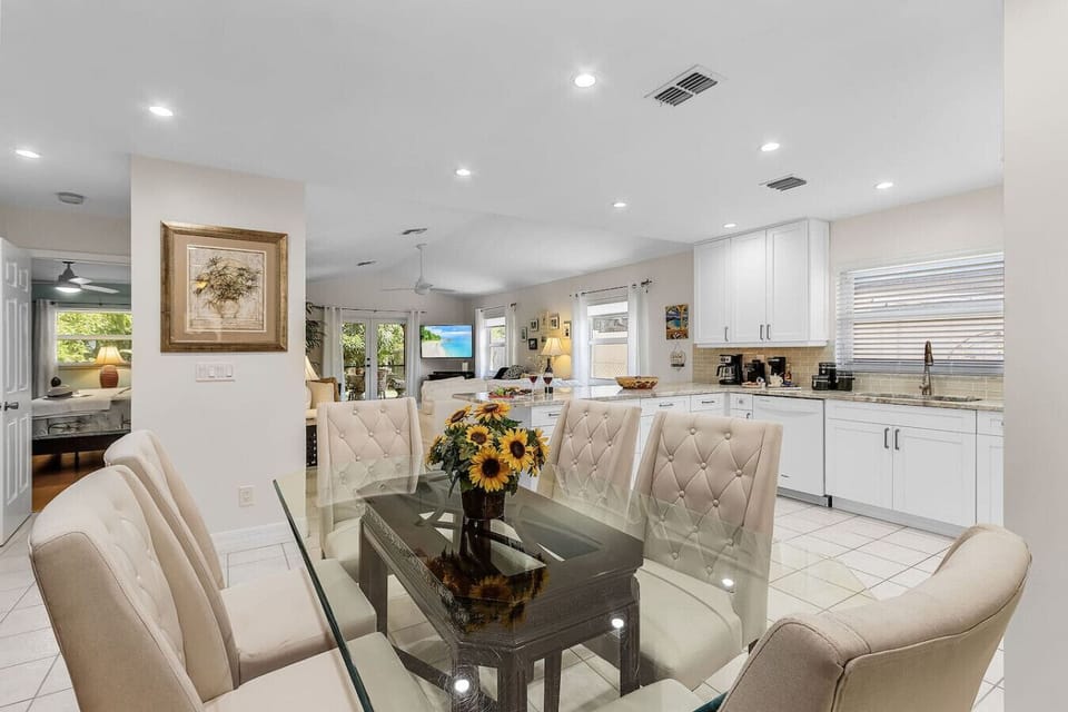 Dine in style in this open concept dining room