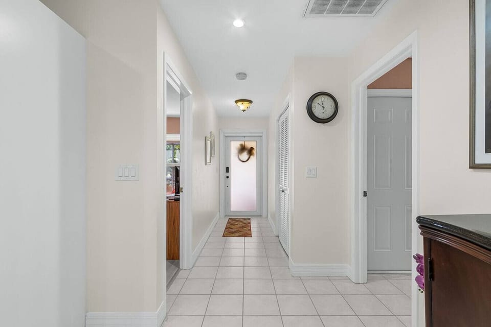 The entryway and hall - clean lines and a fresh feel