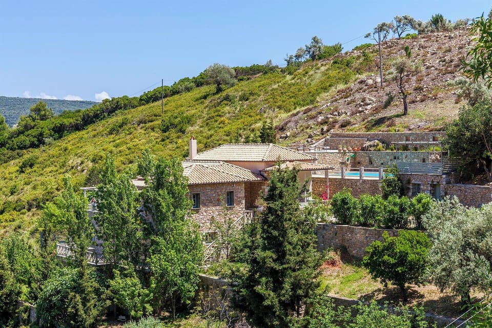 The property sits on a hill in the lovely countryside of Alonissos.
