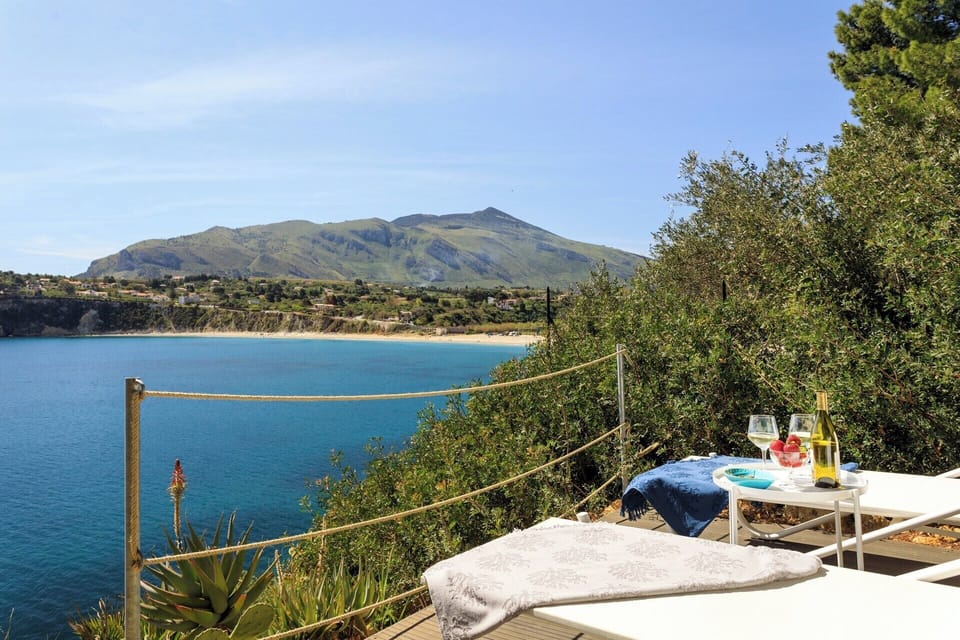Half way down the sea path is this panoramic terrace.