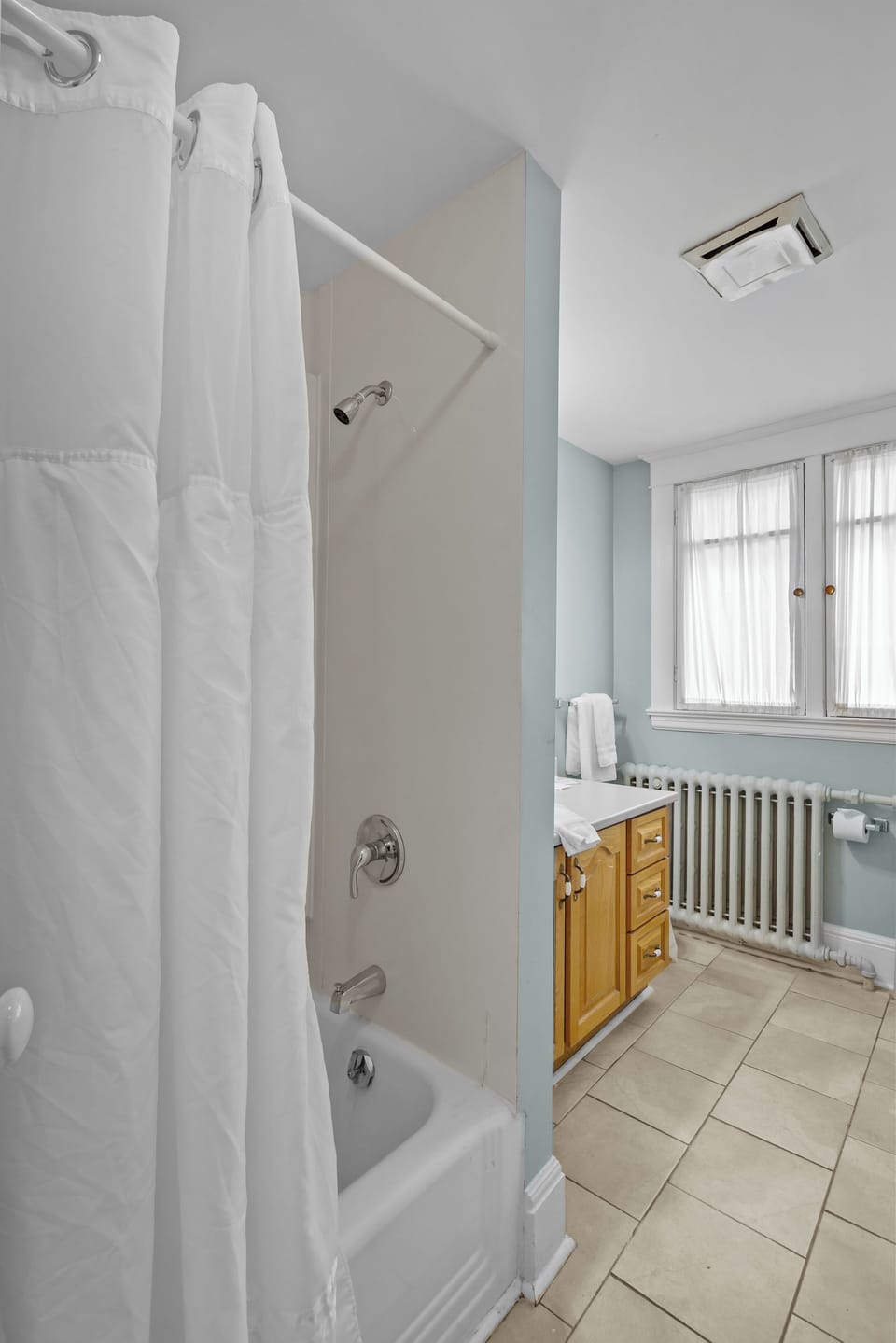 Simple shower space with all basic essentials for your stay