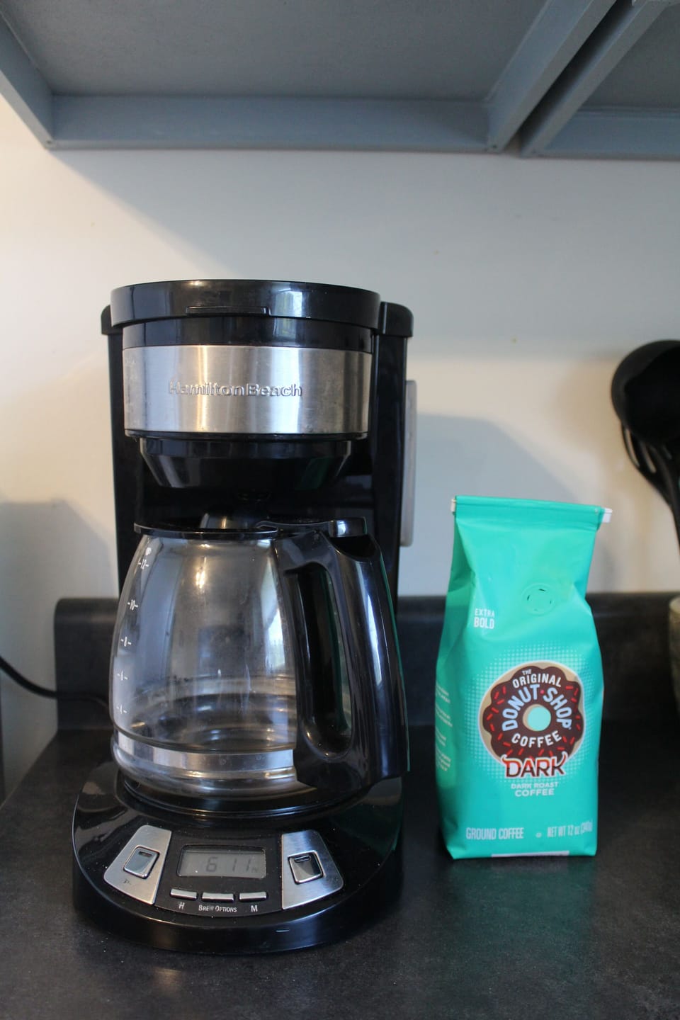 Full coffee pot and coffee provided