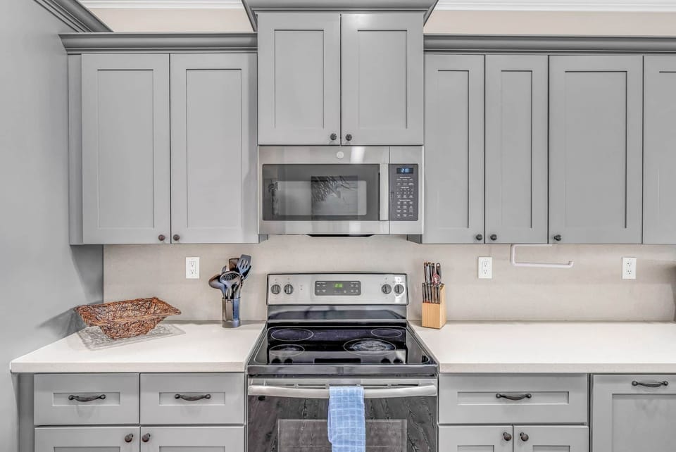 Kitchen microwave stove and oven