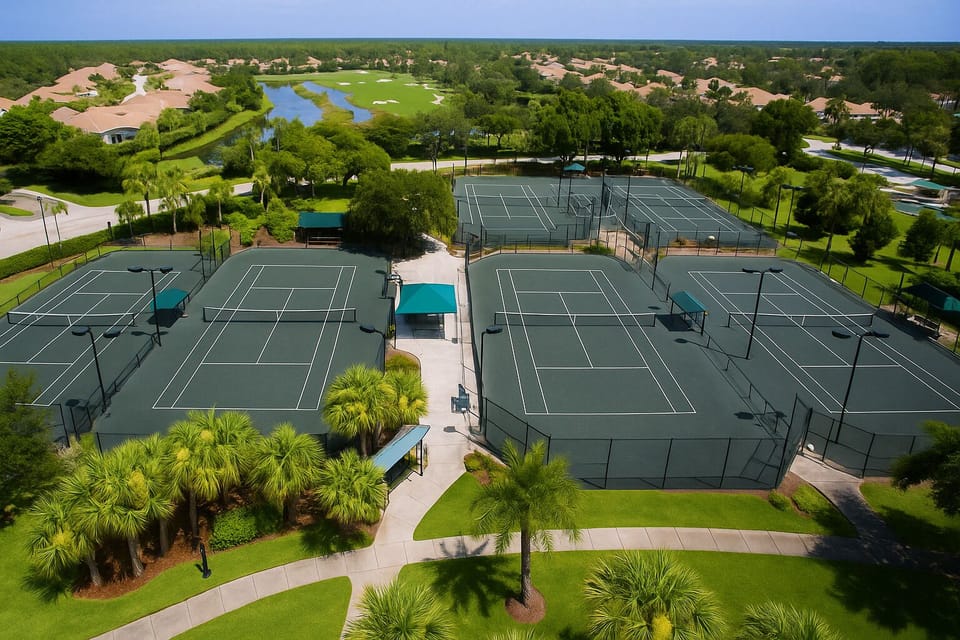 8 Har-Tru Clay Tennis Courts (15 min walk from house)
