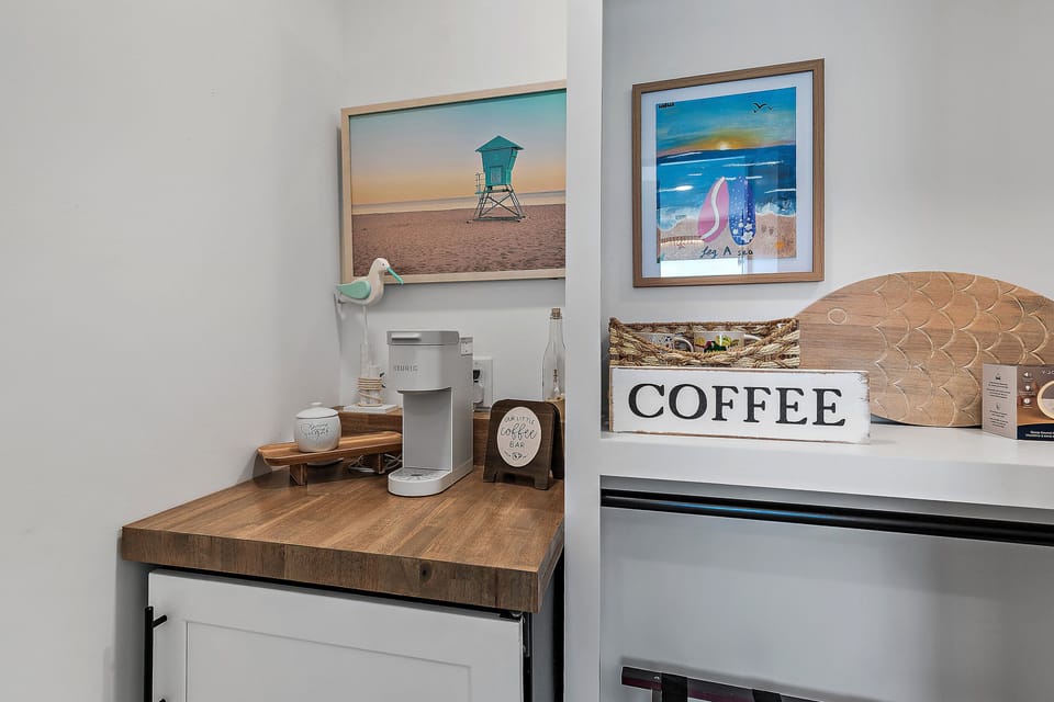 Dedicated Coffee Bar and Mini-Fridge for the Master Bedroom