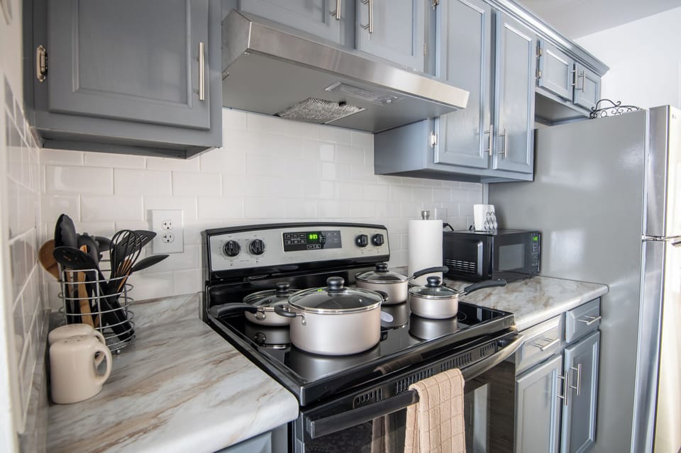 Fully equipped kitchen, ready for home-cooked meals.
